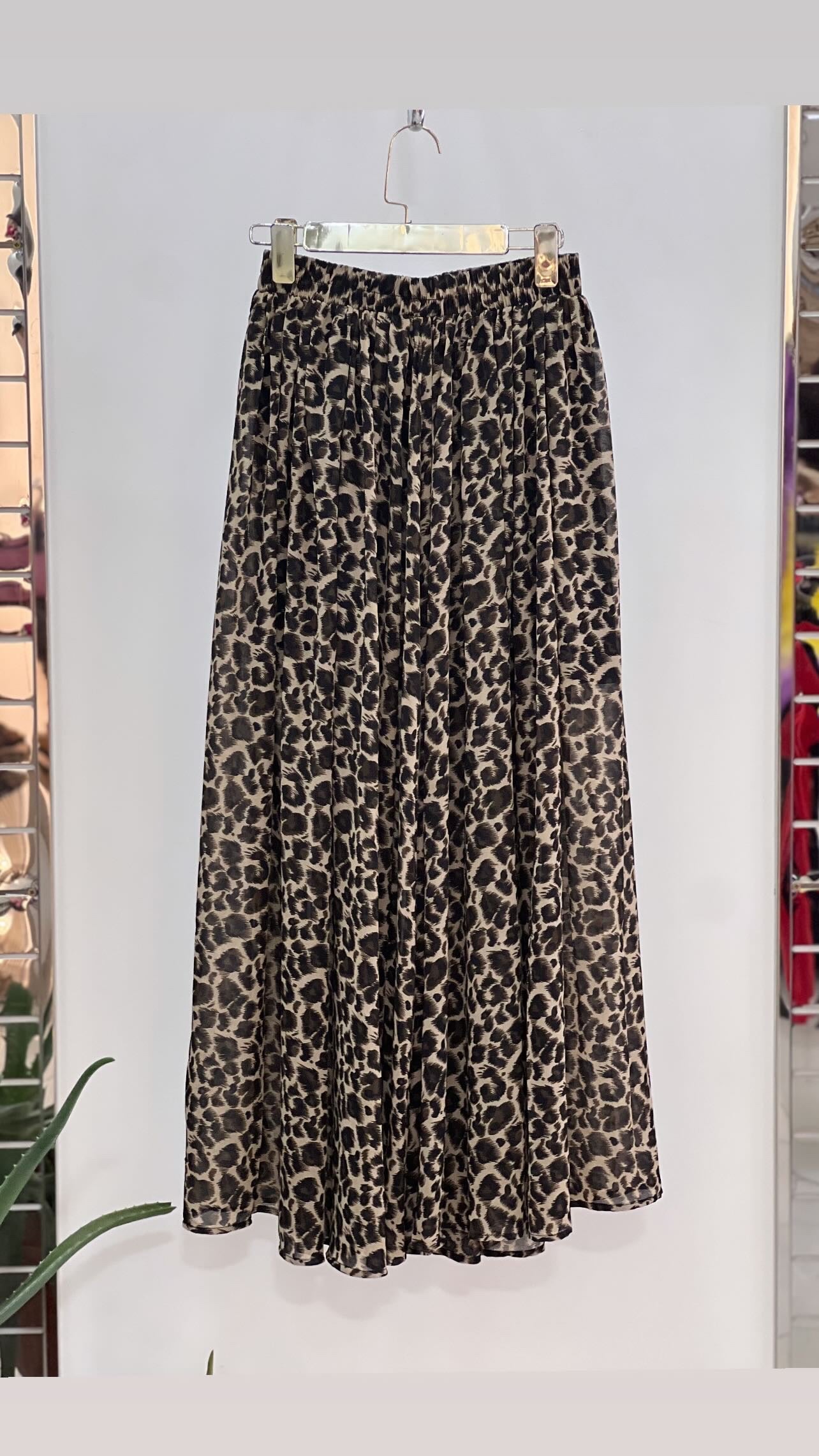 Leopard Pattern Long Maxi Skirt