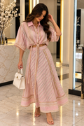 Blush Pink Striped Two-Piece Set