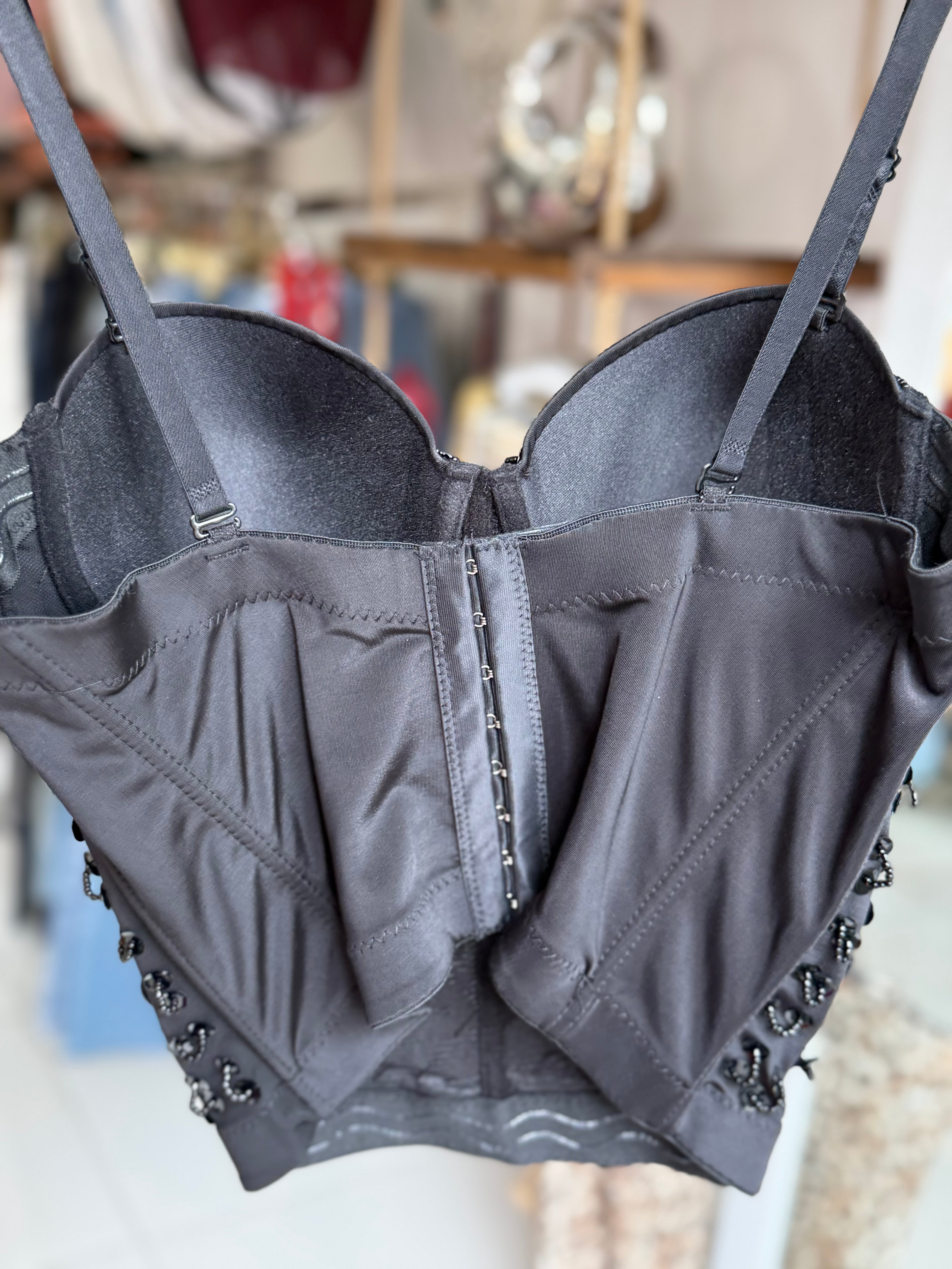 Black Beads elegance corset top