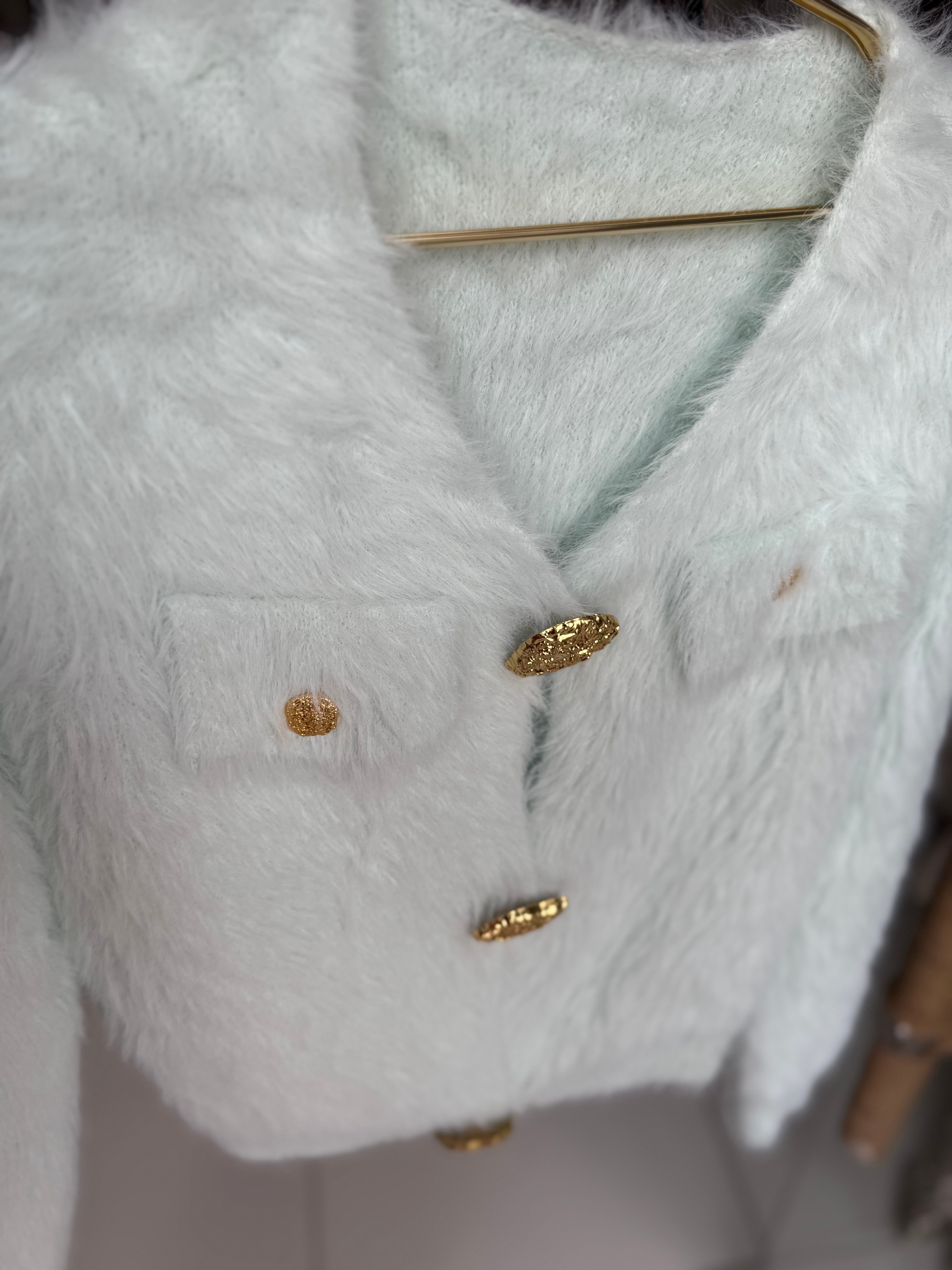Gold bottoms fur sweater