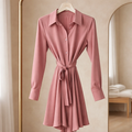 Draped Shirt Dress