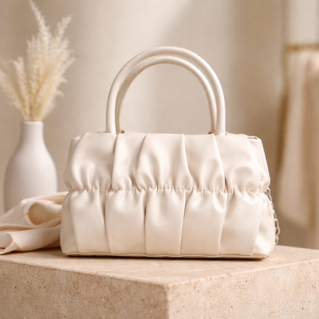 Leather Beige Handbag