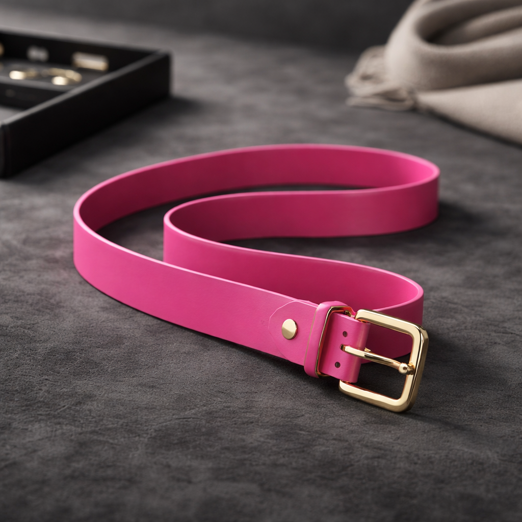 Leather Fuchsia Belt