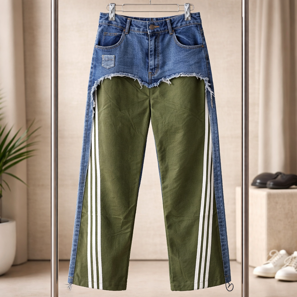 Hybrid Contrast Panel Jogger Jeans