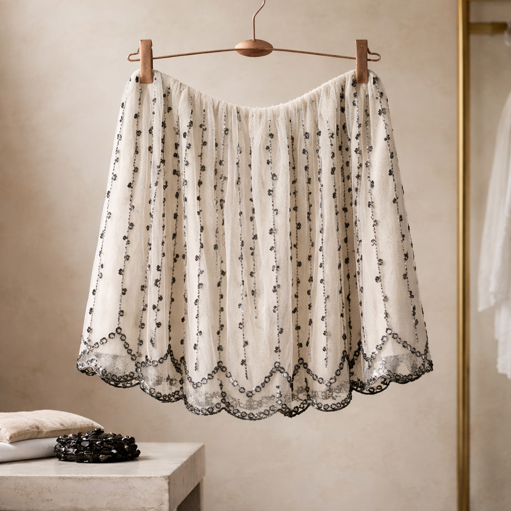 Embellished Elegance Beaded Skirt