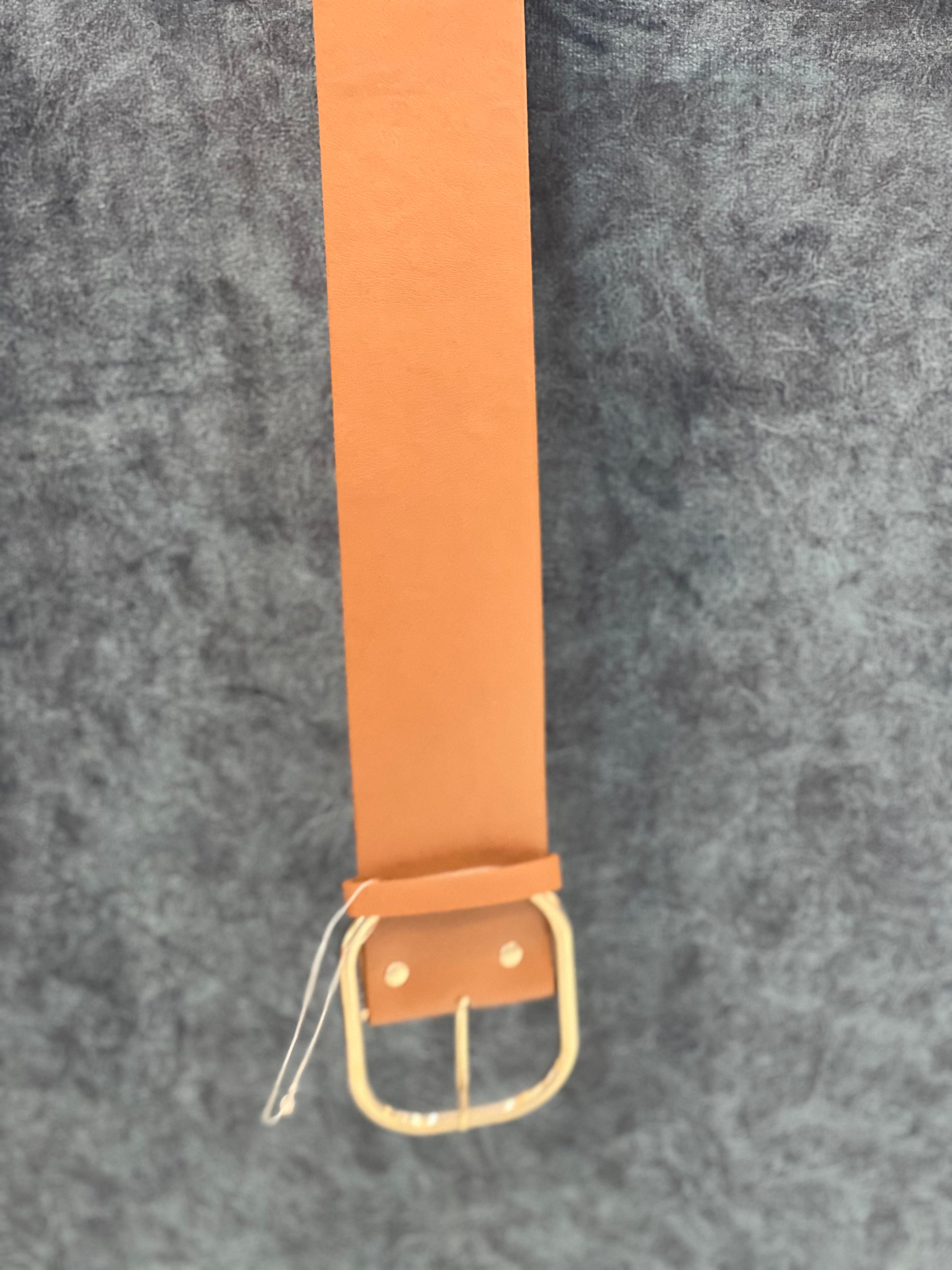 Leather Brown Wide Belt