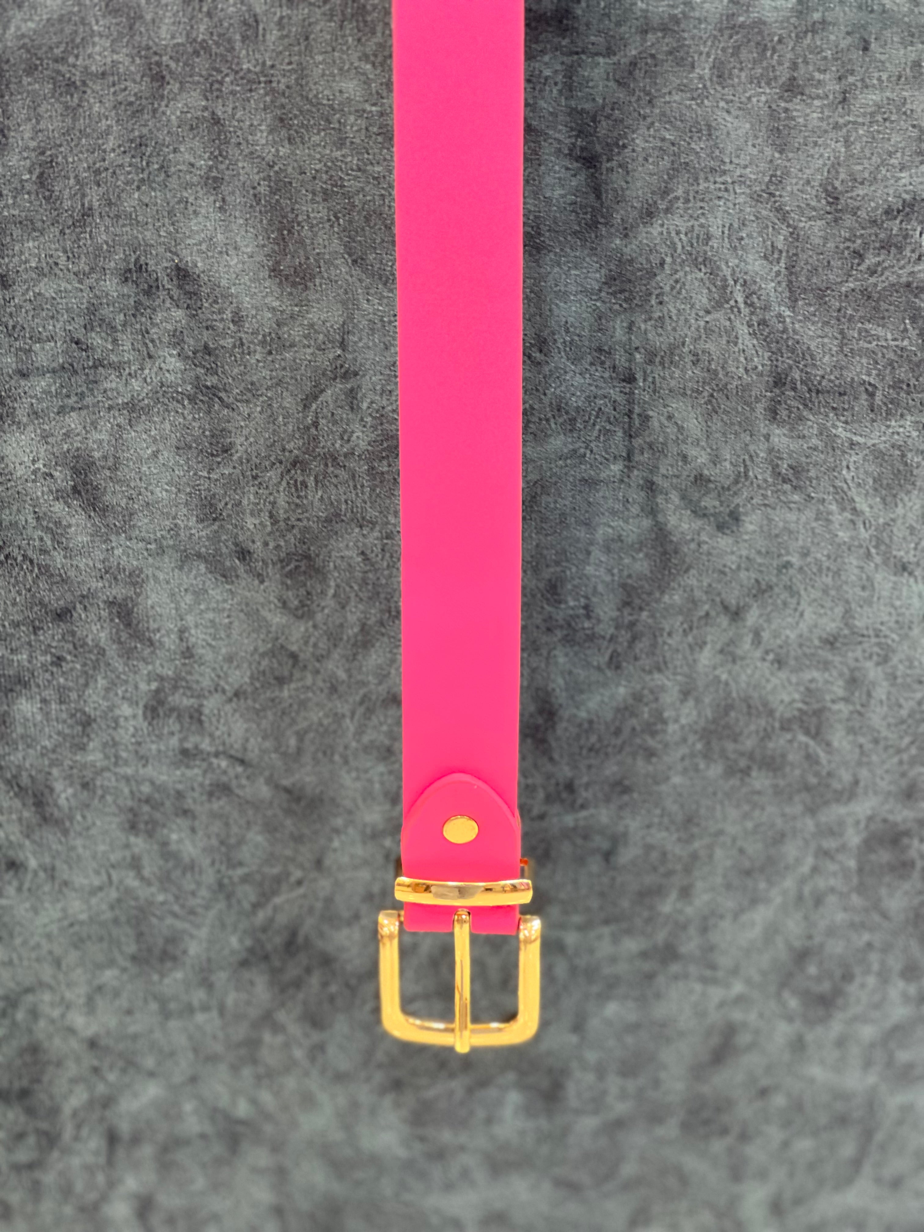 Leather Fuchsia Belt
