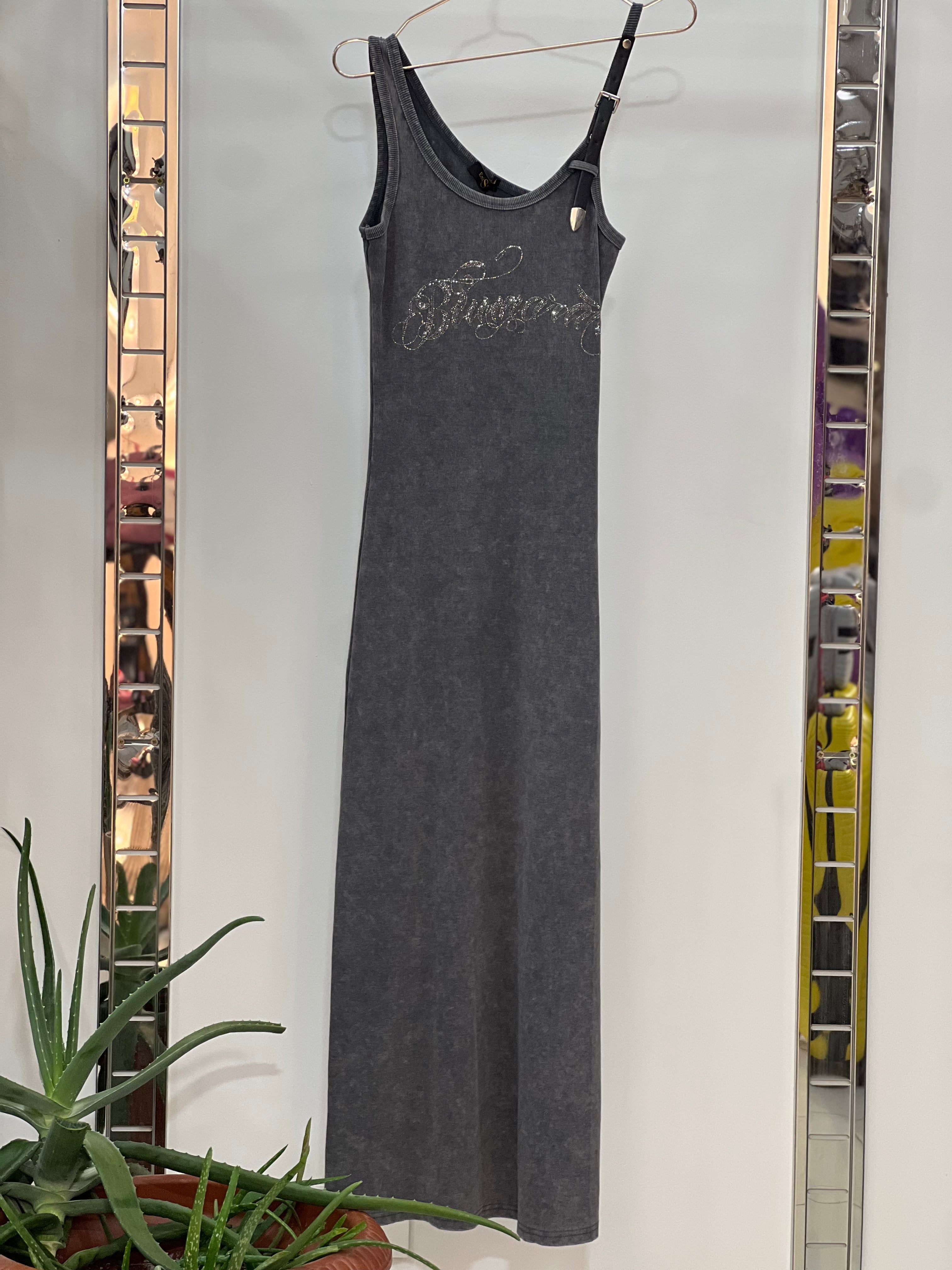 Denim Embellished Long Dress