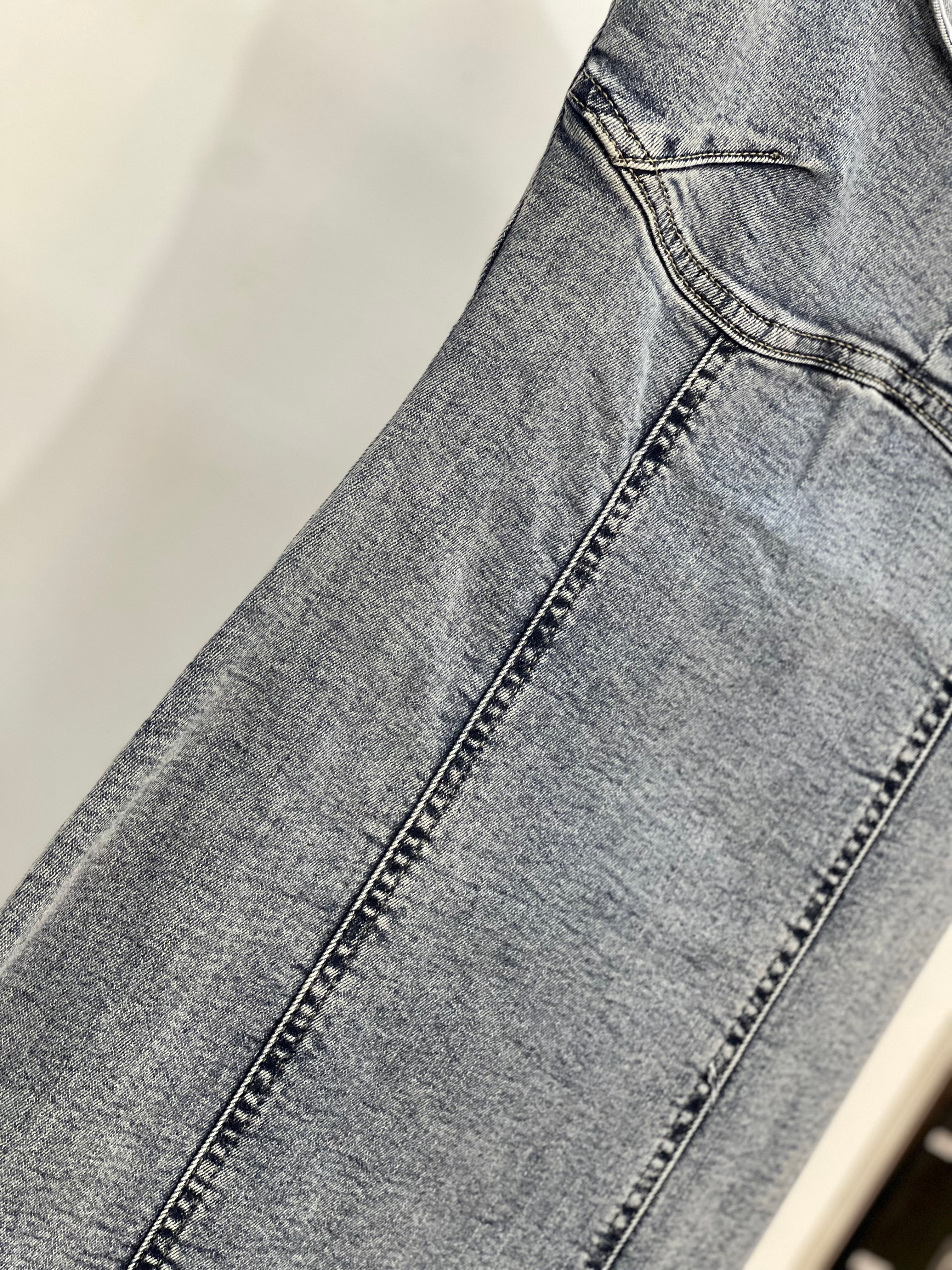 Fitted Scoop-Neck Stretch Denim Dress