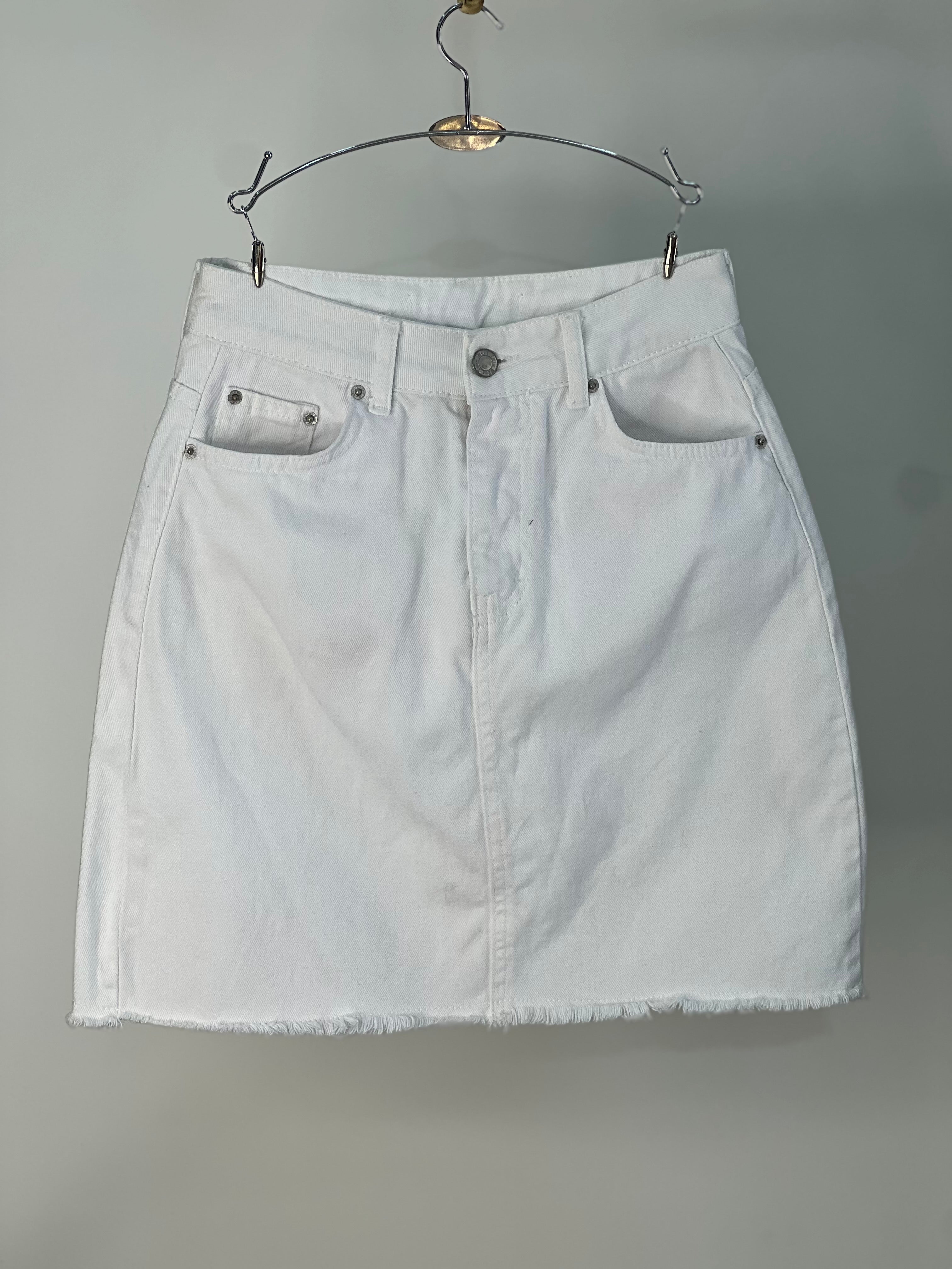 Denim White Skirt
