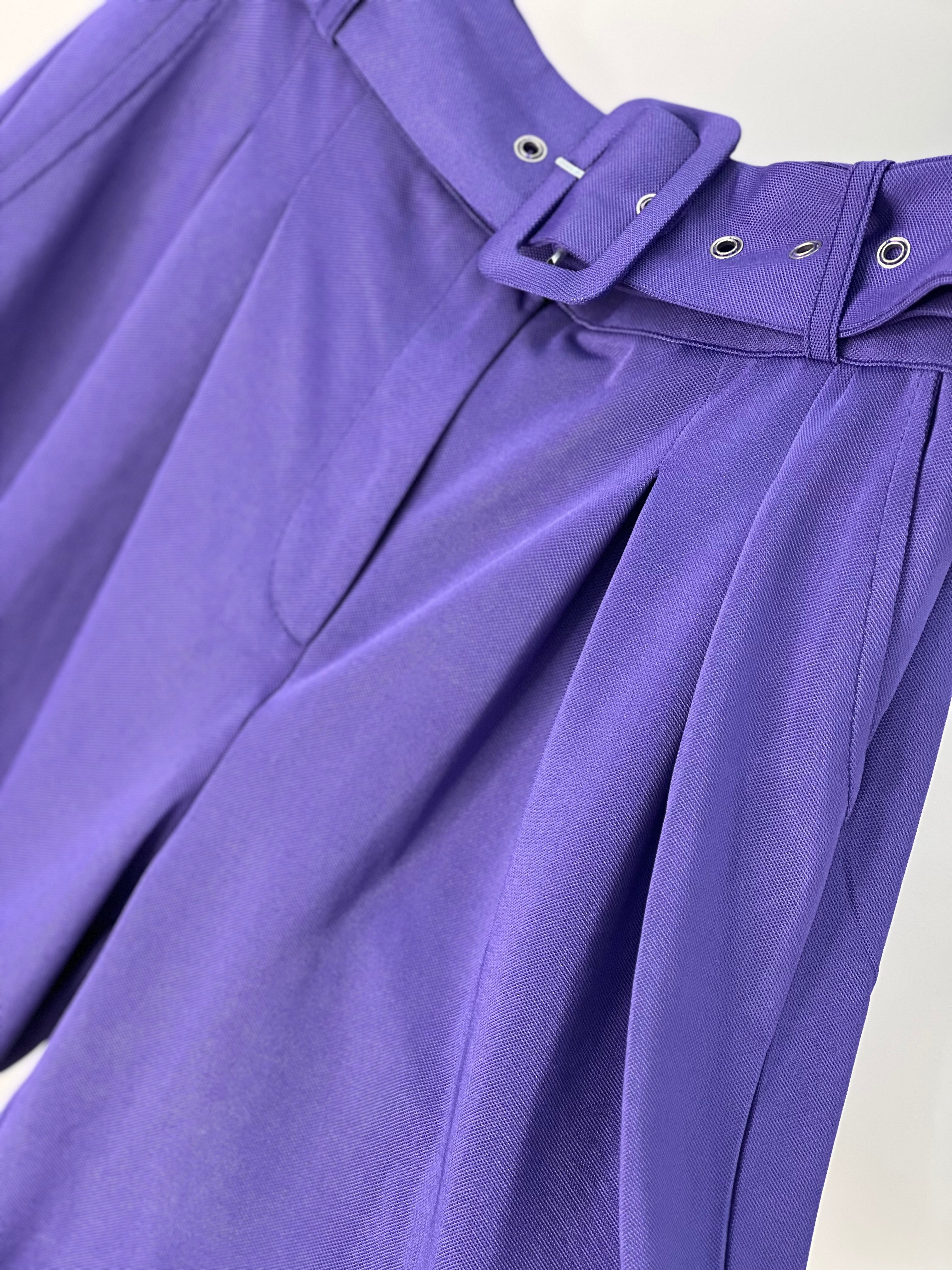 Plum Perfect – Dark Purple Belted Shorts