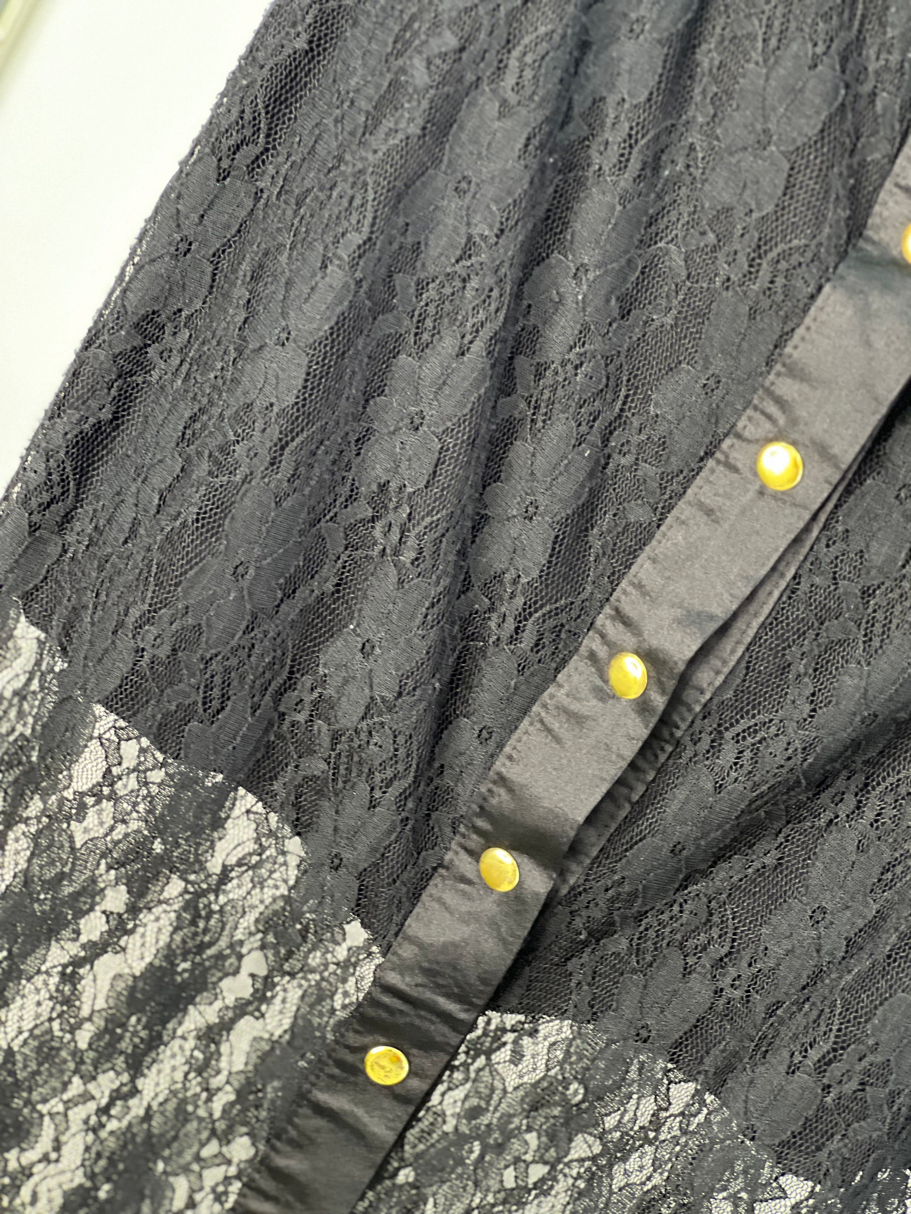 The Black Dentelle Midi Skirt