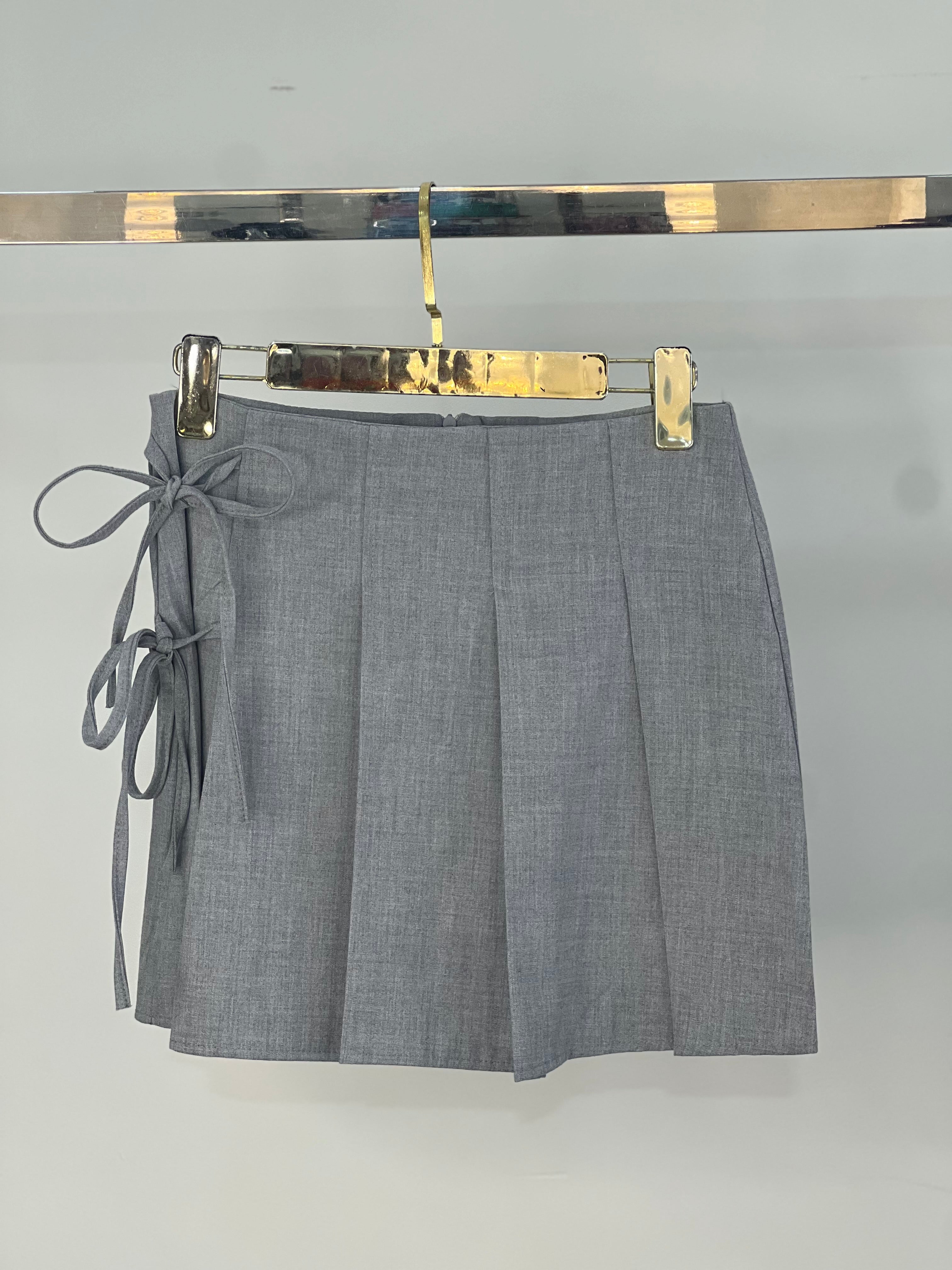 Grey Vest & Skirt Set