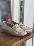 Beige Leather Ballerina Loafers – Soft Elegance for Every Day