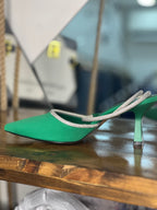 Strass Pointed Toe Low Heels – Sparkle in Every Step