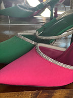 Strass Pointed Toe Low Heels – Sparkle in Every Step