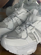 White Sneakers with Silver Laces – Clean Style with a Metallic Twist