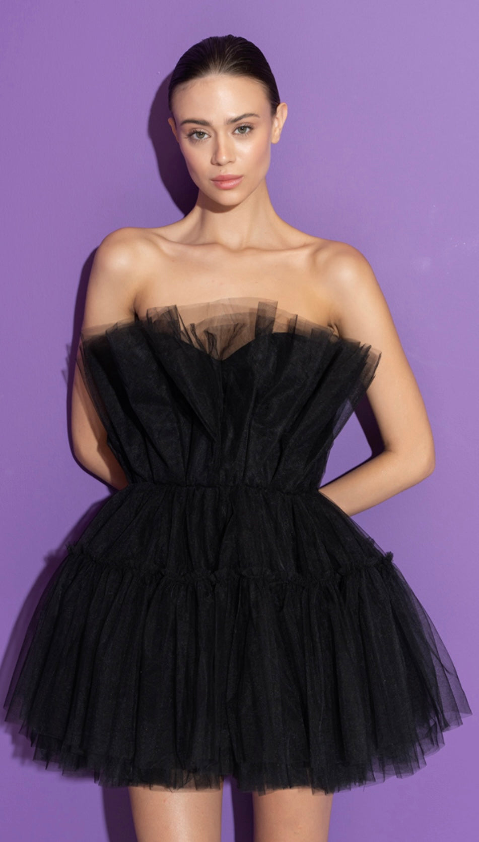 Strapless Princess Tulle Mini Dress
