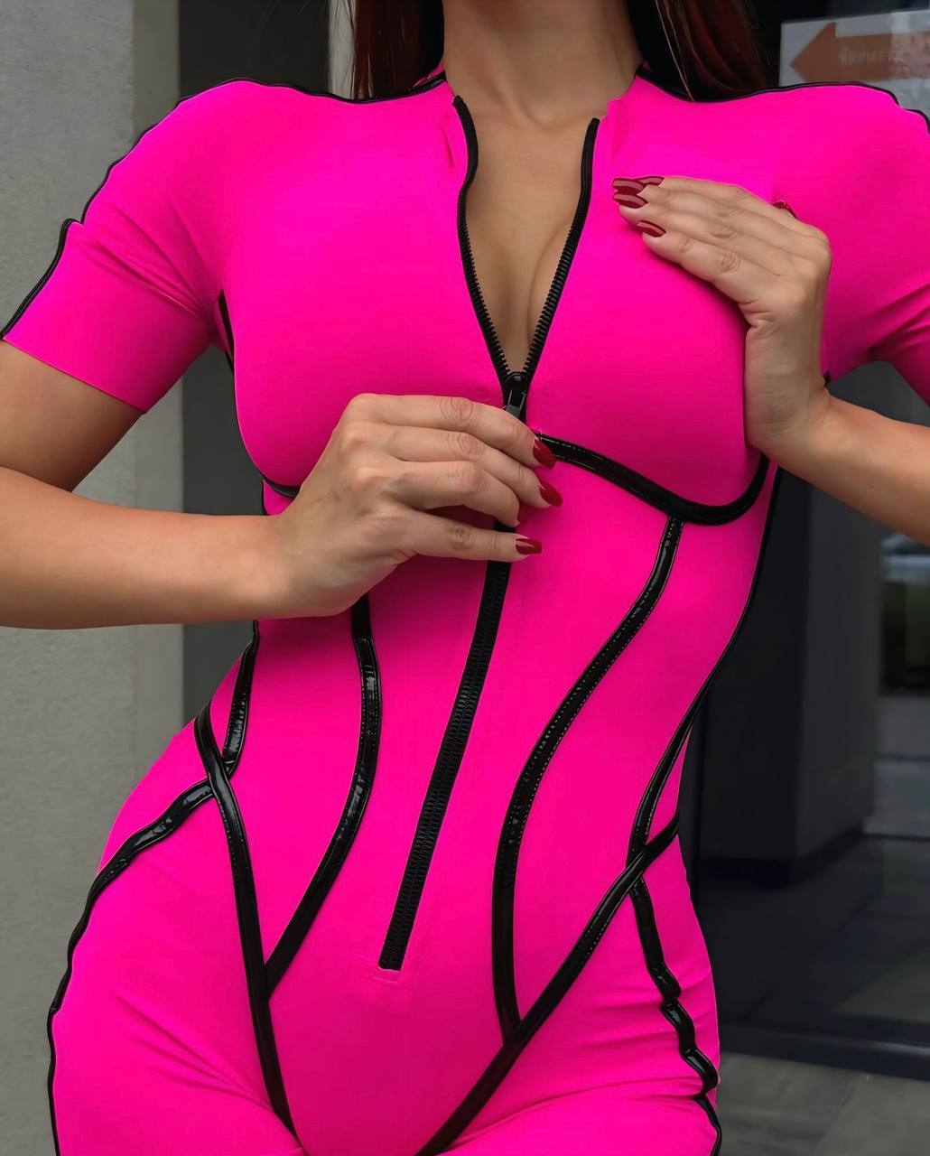 Submersible Fabric Jumpsuit With Leather