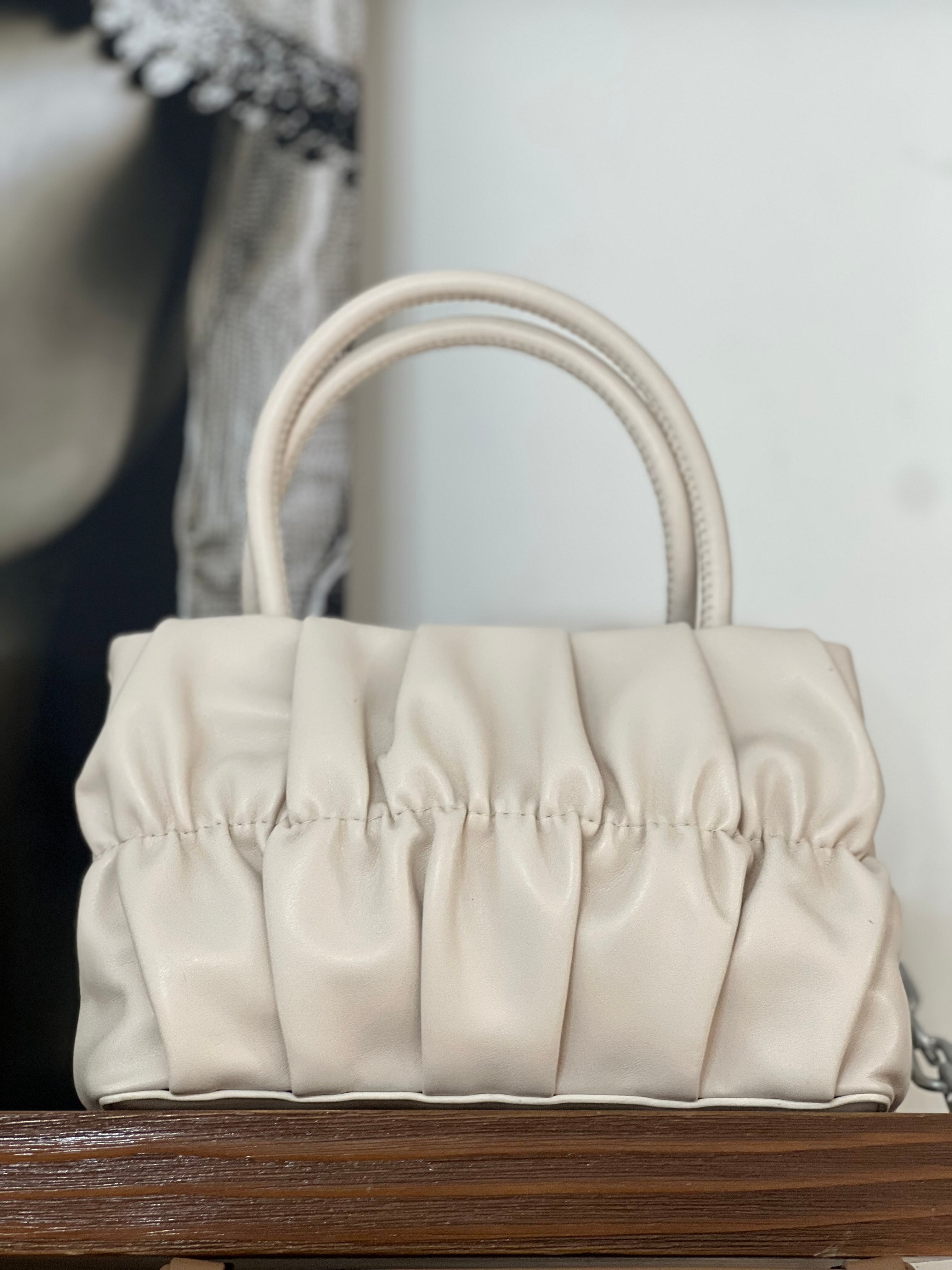 Leather Beige Handbag