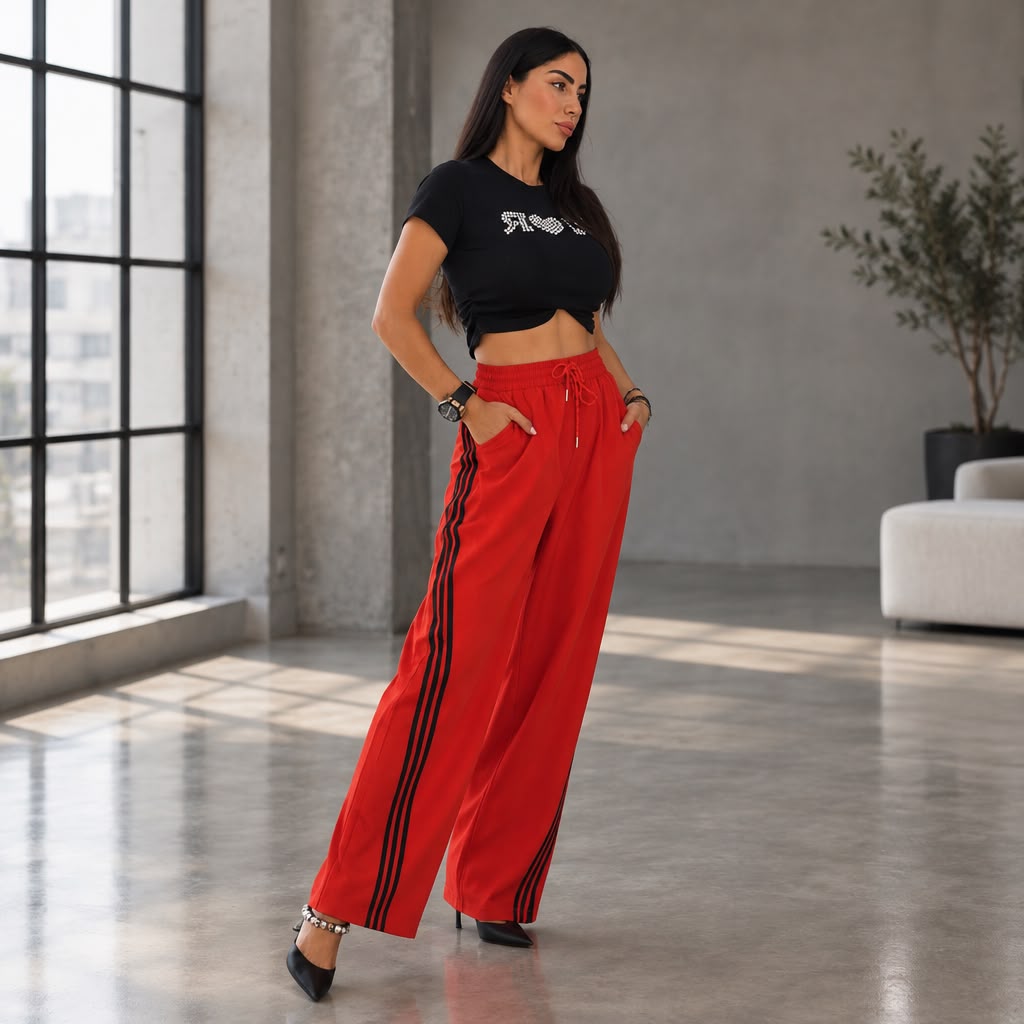 Sporty Striped Jogger Pants