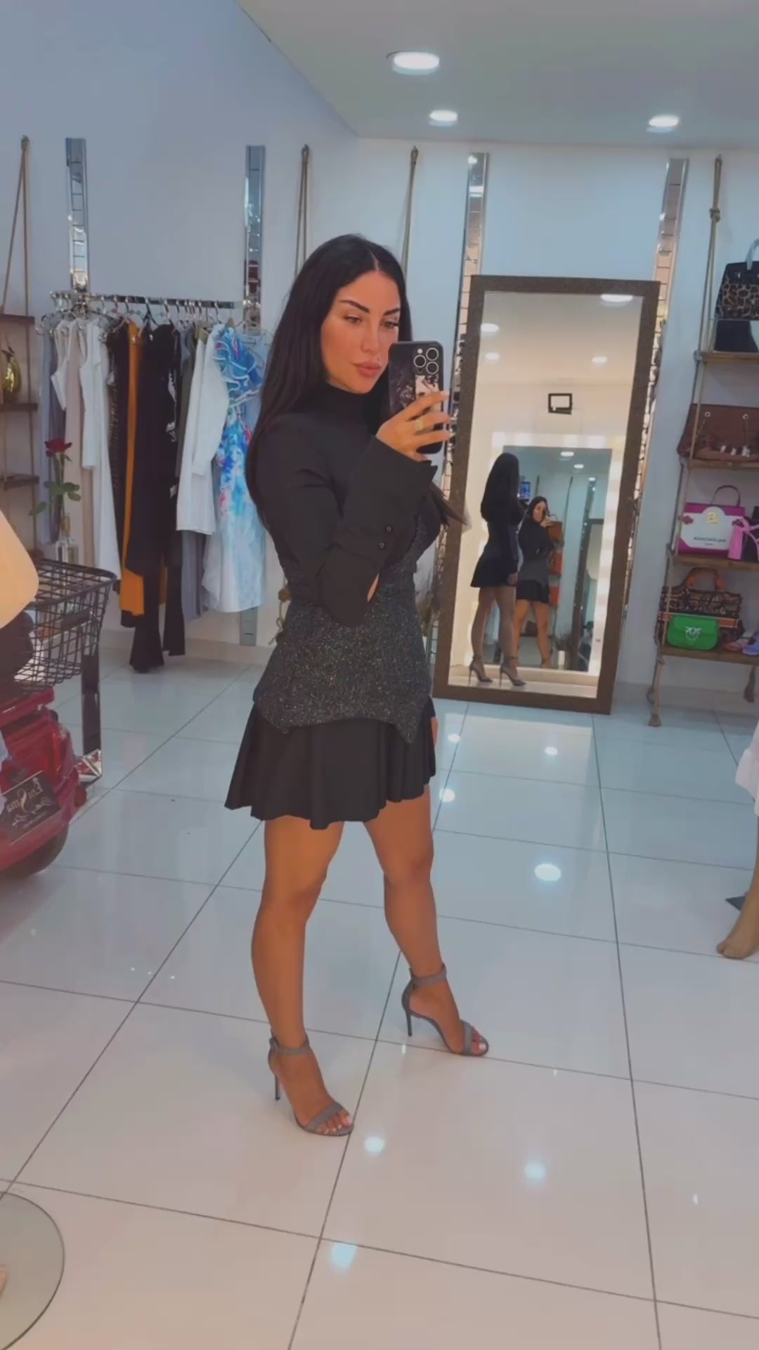 Glitter corset belted Dress